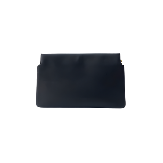 Classic Noir Fold Leather Clutch Bag