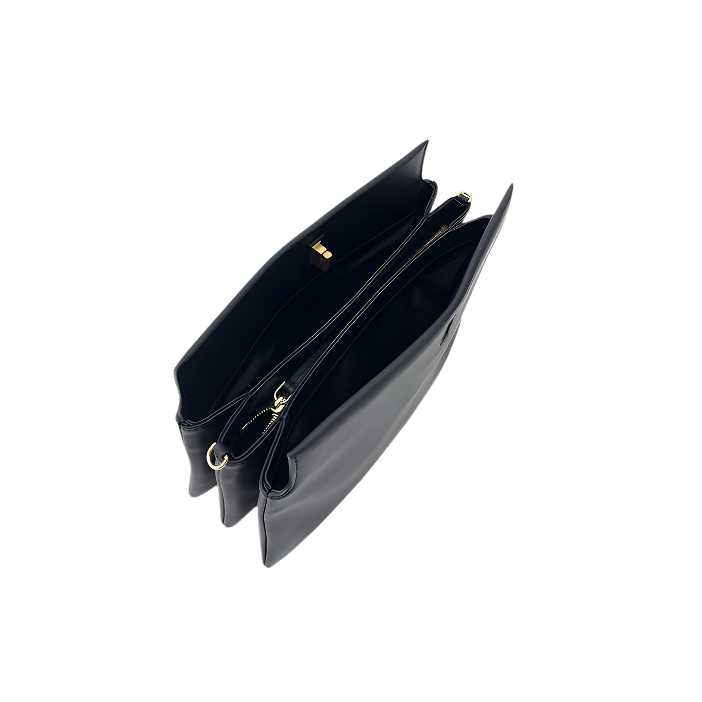 Classic Noir Fold Leather Clutch Bag