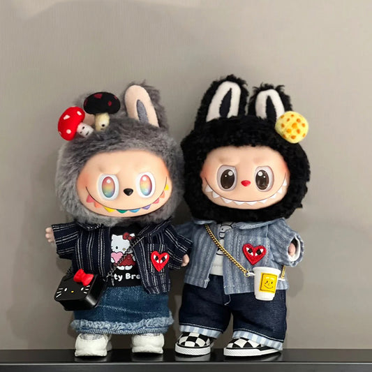 Labubu Bestie Trouble Twins – Denim Mood Edition | Fits 15cm/17cm Labubu | 2 Style Variants