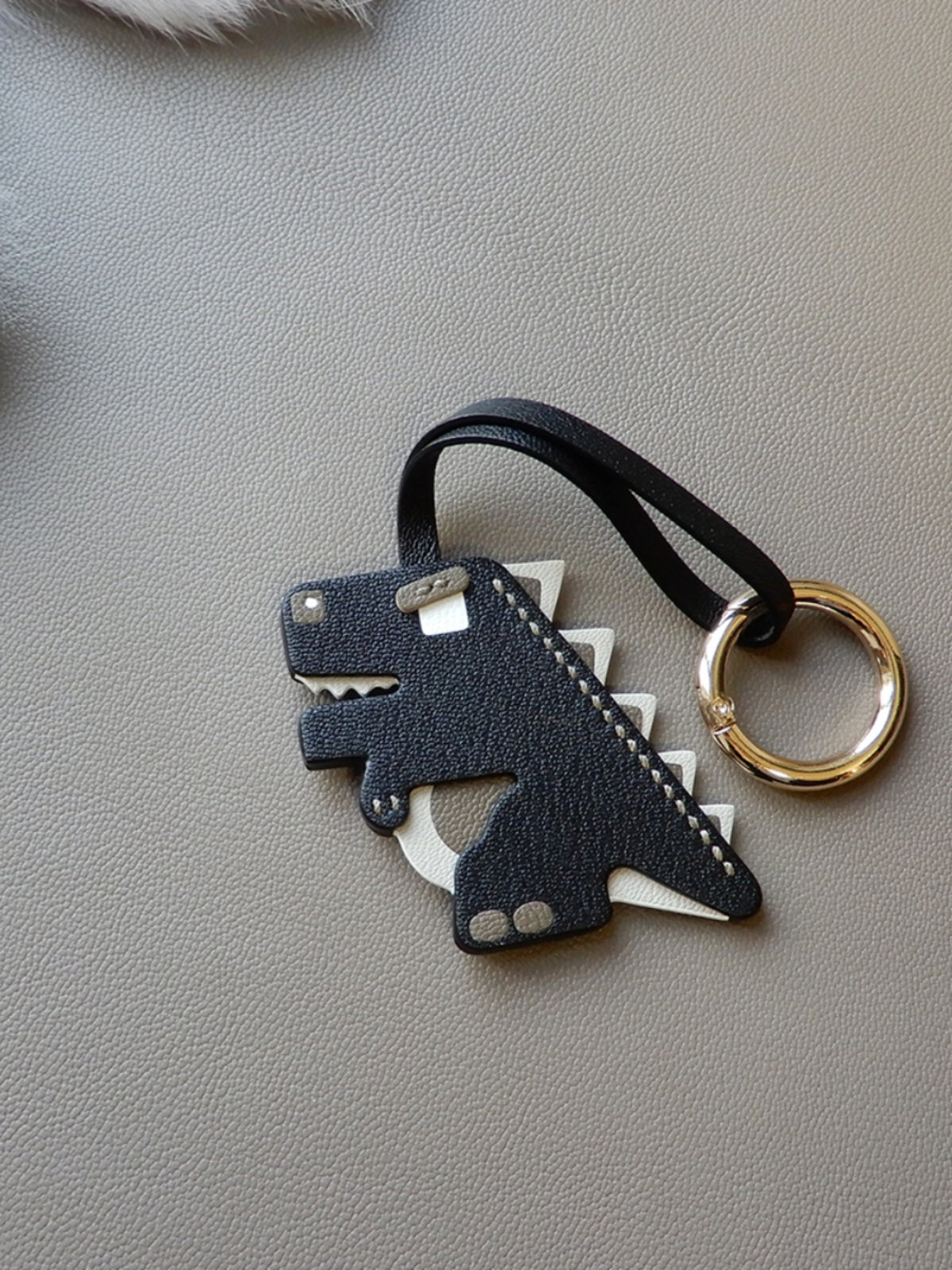 Dino Bite Handmade Leather Charm