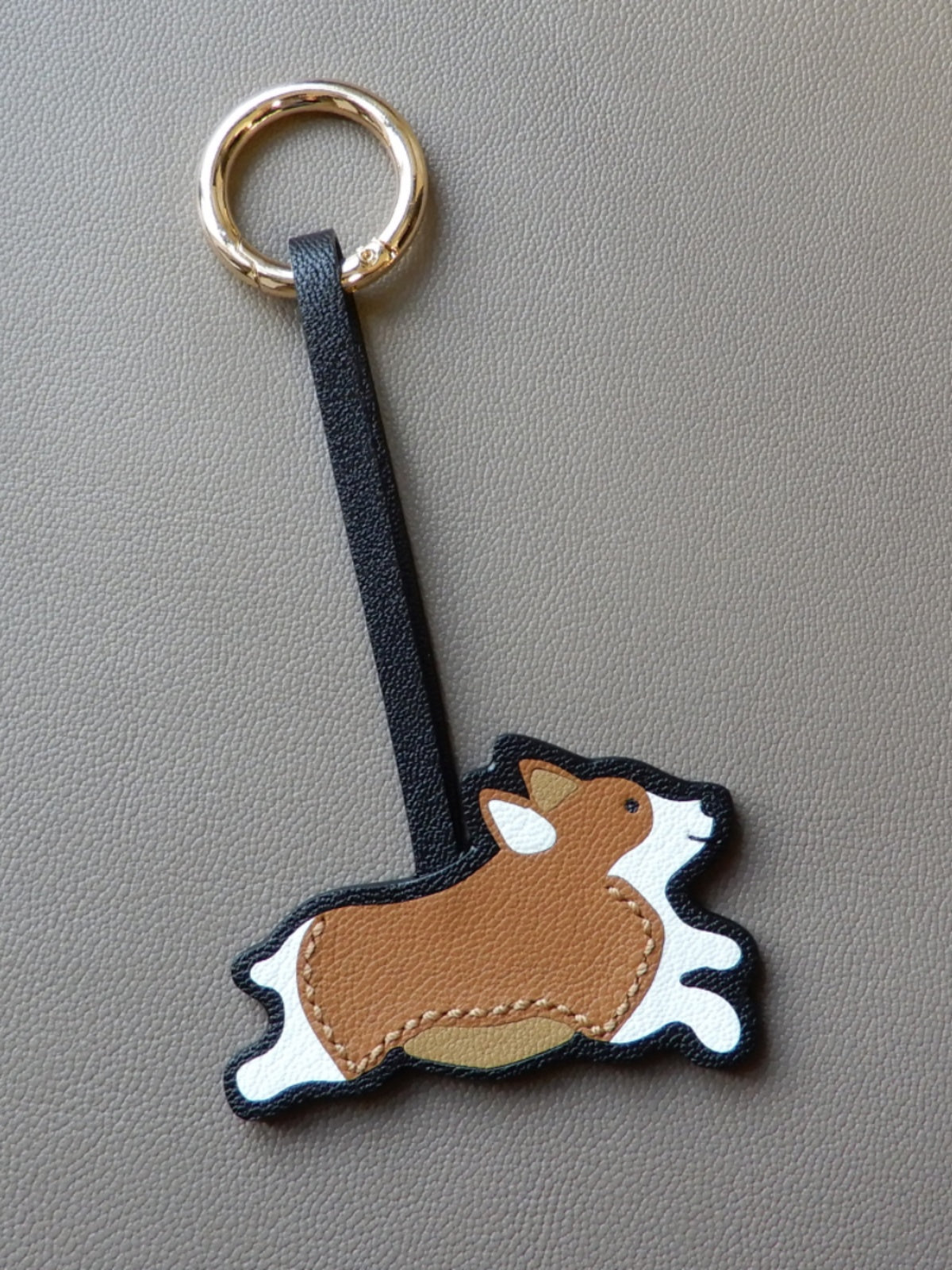 Dash Corgi Handmade Leather Charm