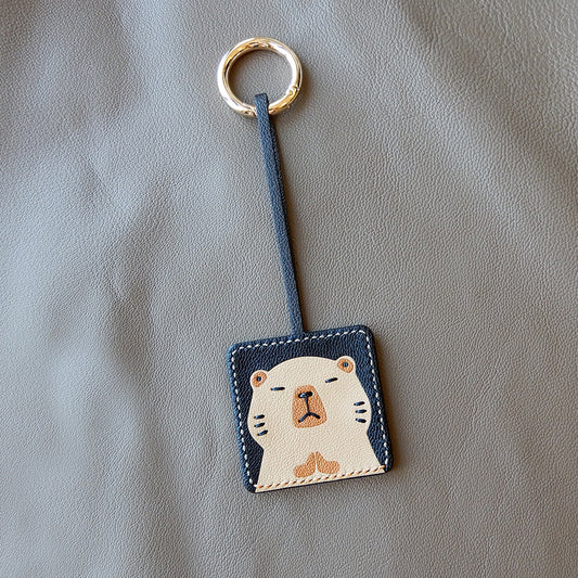 Chill Capybara Handmade Leather Charm