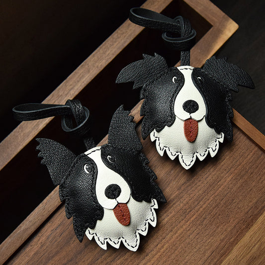 Border Collie Handmade Leather Charm