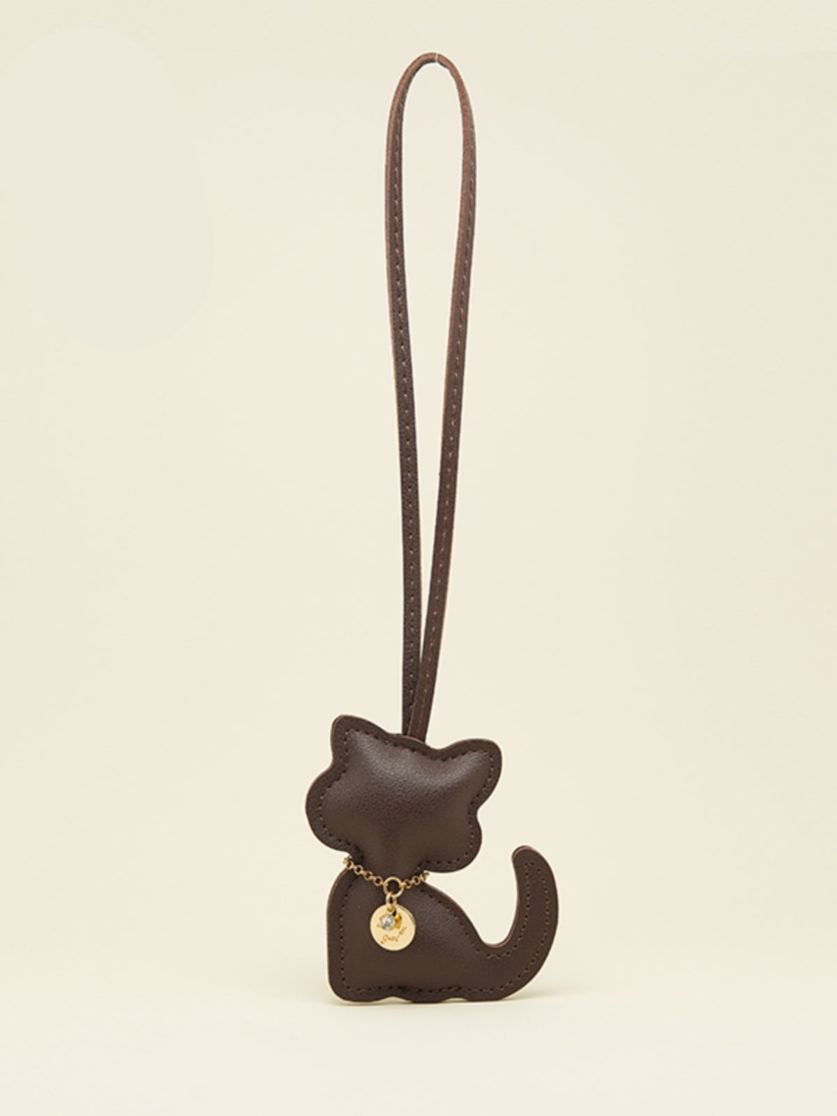 Cat Silhouette Leather Bag Charm