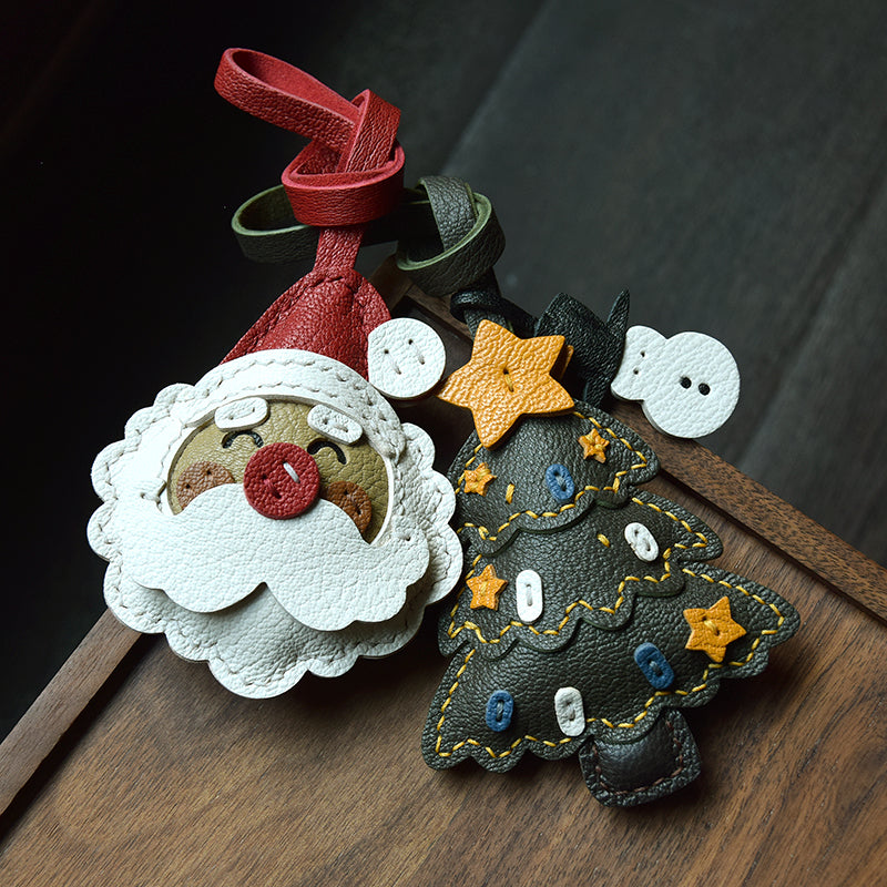 Christmas Duo Handmade Leather Charms