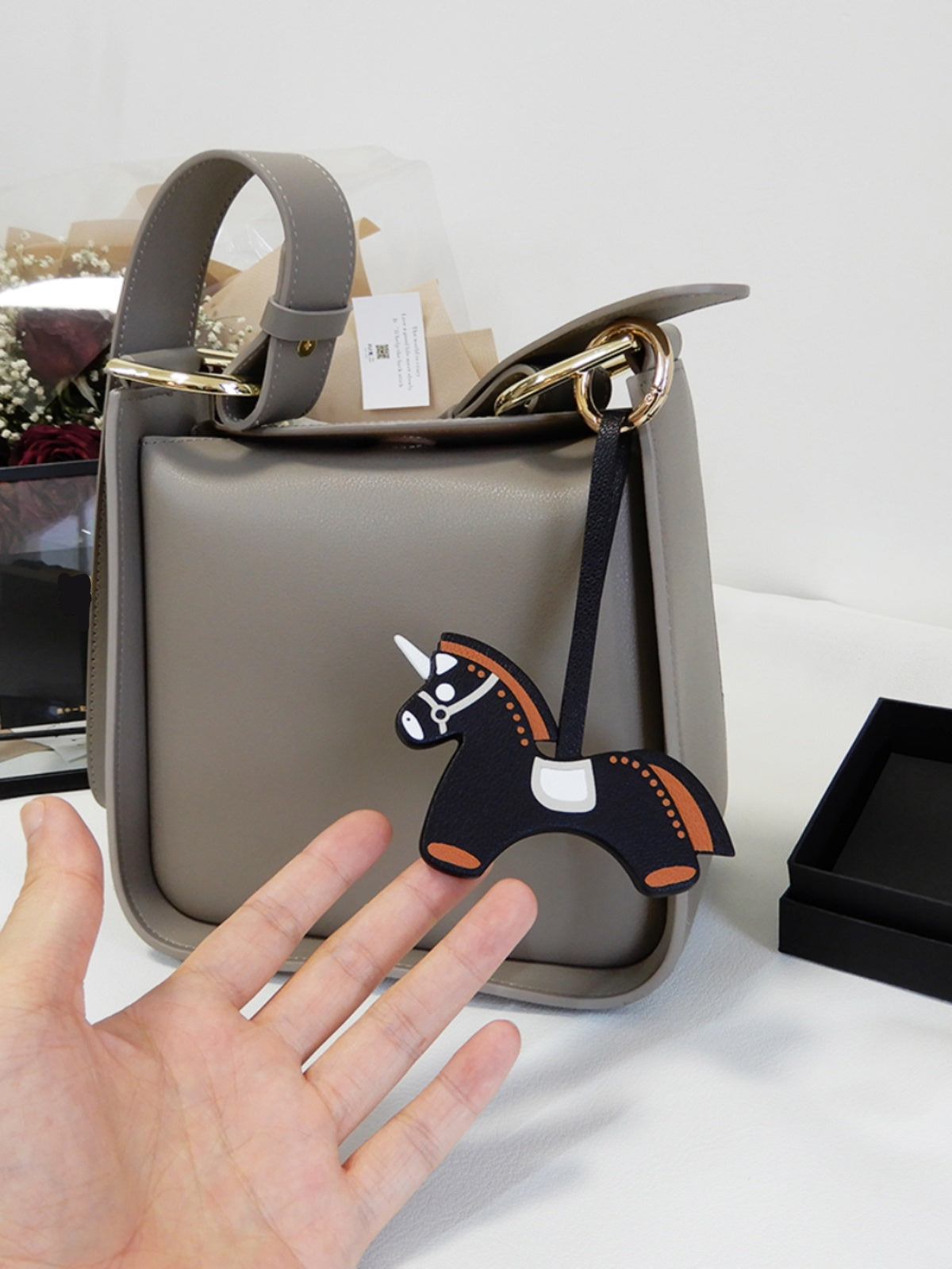 Midnight Stallion Handmade Leather Charm