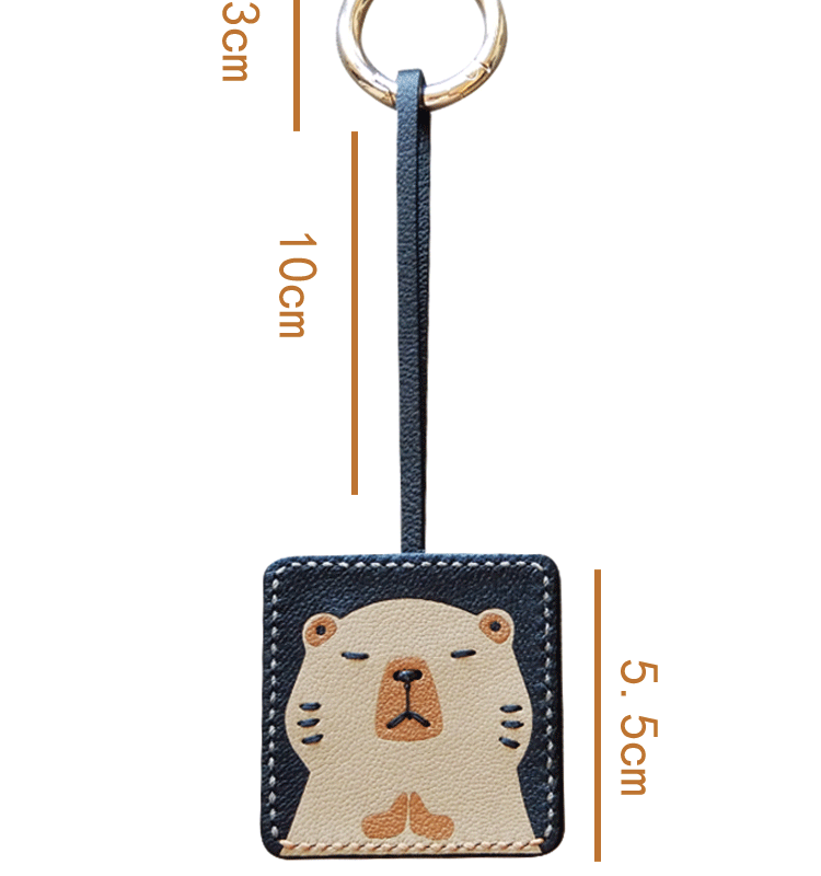 Chill Capybara Handmade Leather Charm