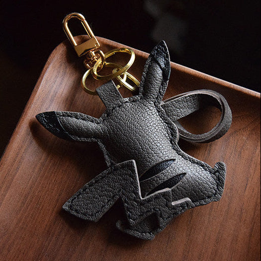 Pikachu Grey Handmade Leather Charm