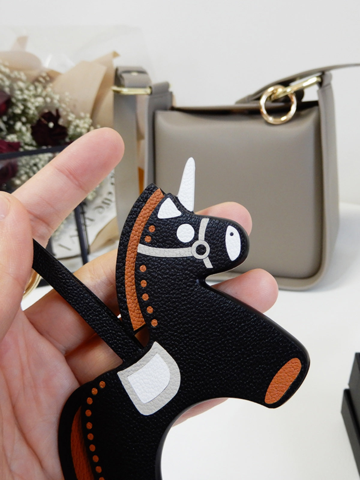 Midnight Stallion Handmade Leather Charm