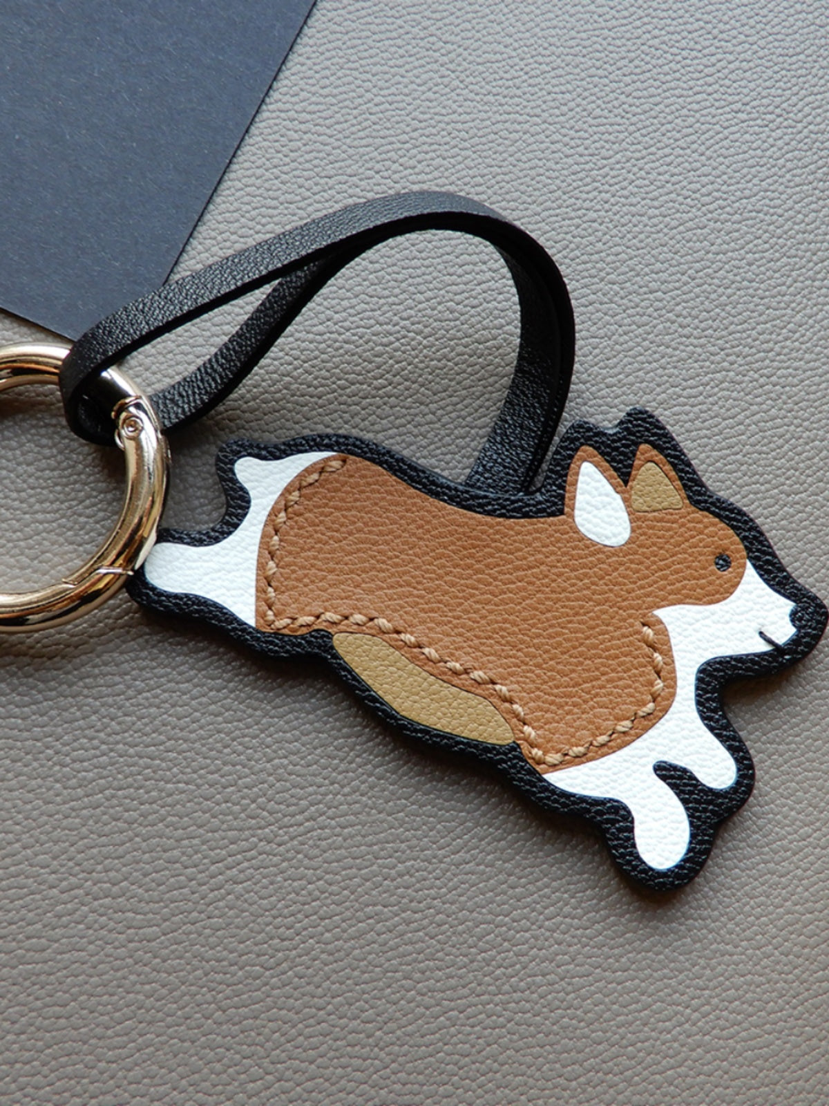 Dash Corgi Handmade Leather Charm