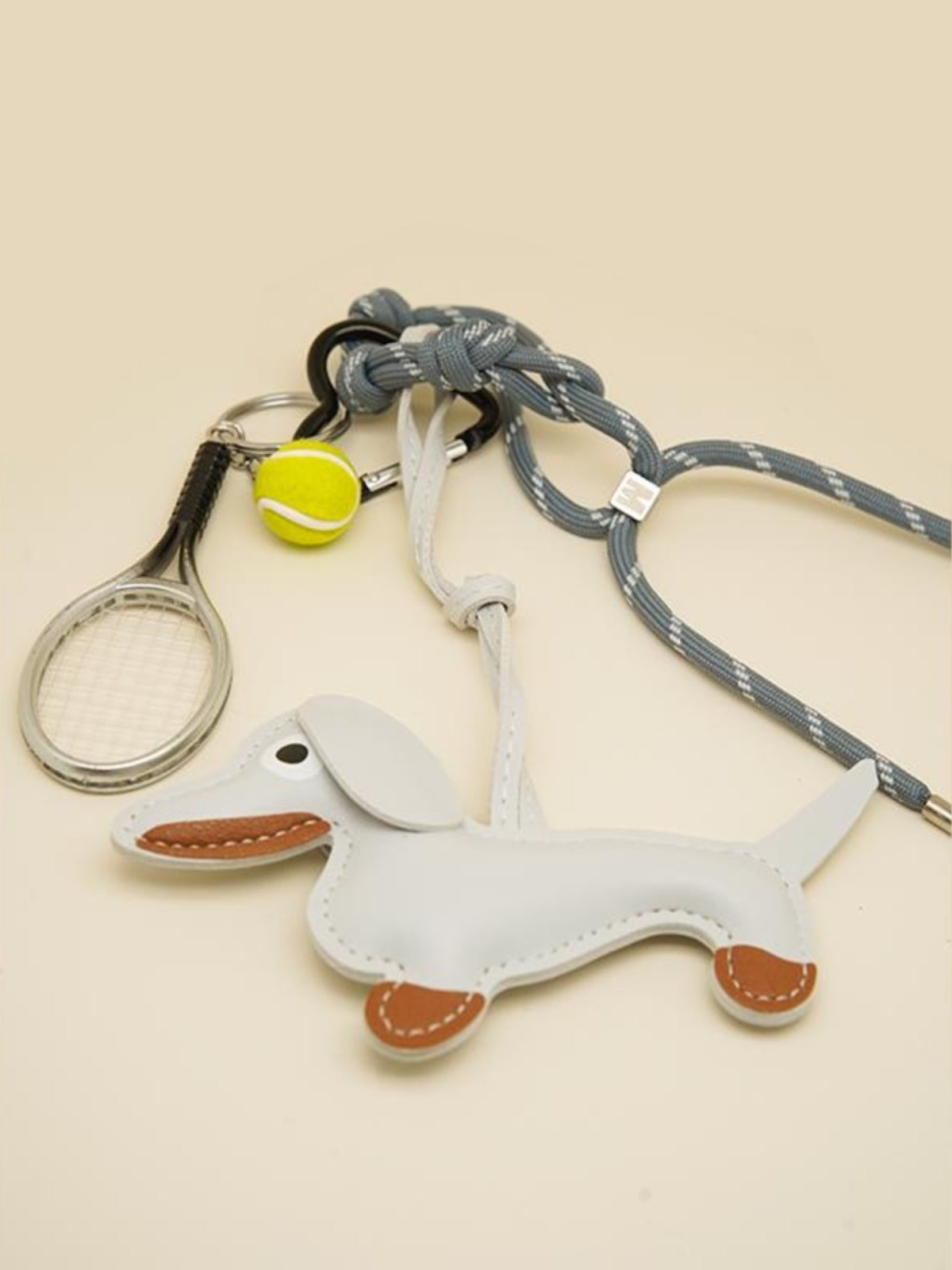 Dachshund Leather Bag Charm