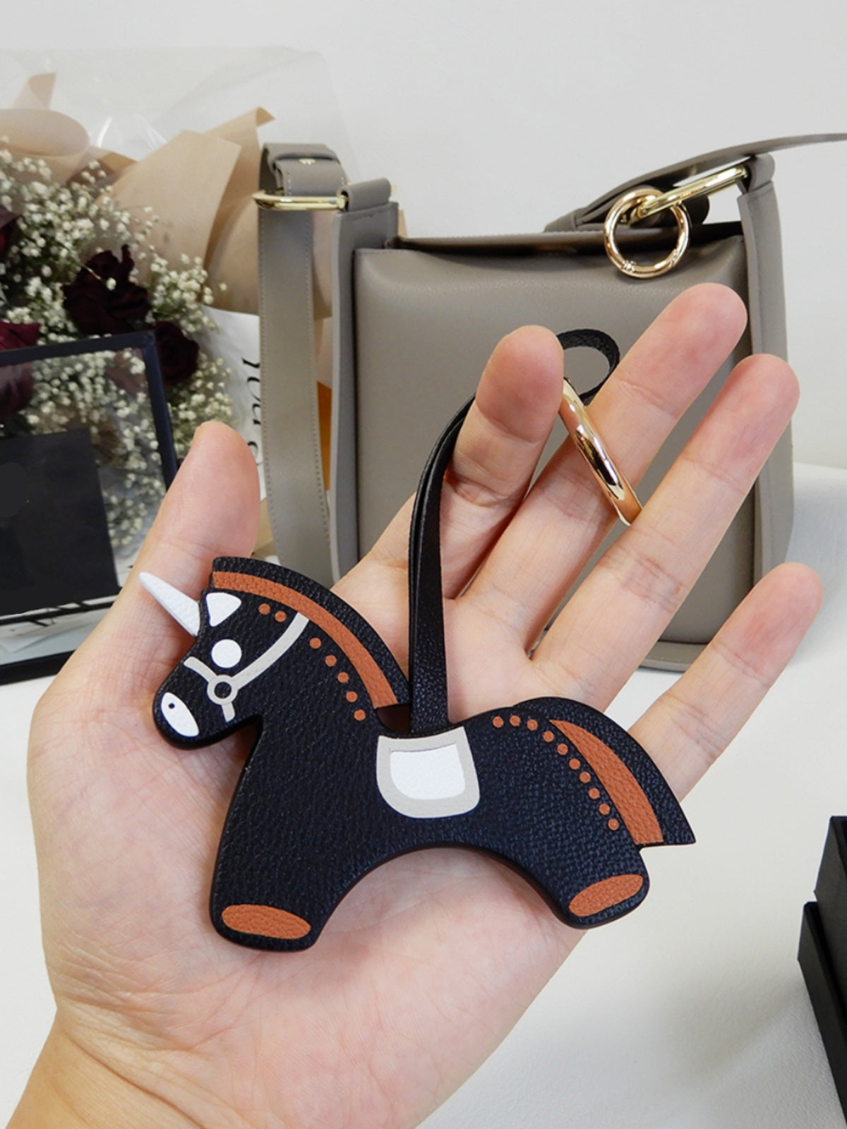 Midnight Stallion Handmade Leather Charm