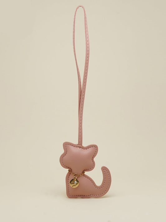 Cat Silhouette Leather Bag Charm