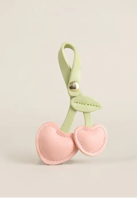 Cherry Duo Handmade Leather Charm