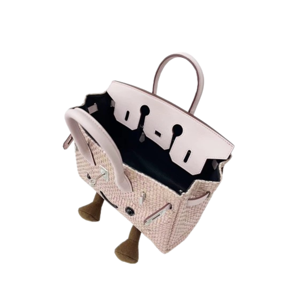 Classic Champagne Woven Fluff BK Bag
