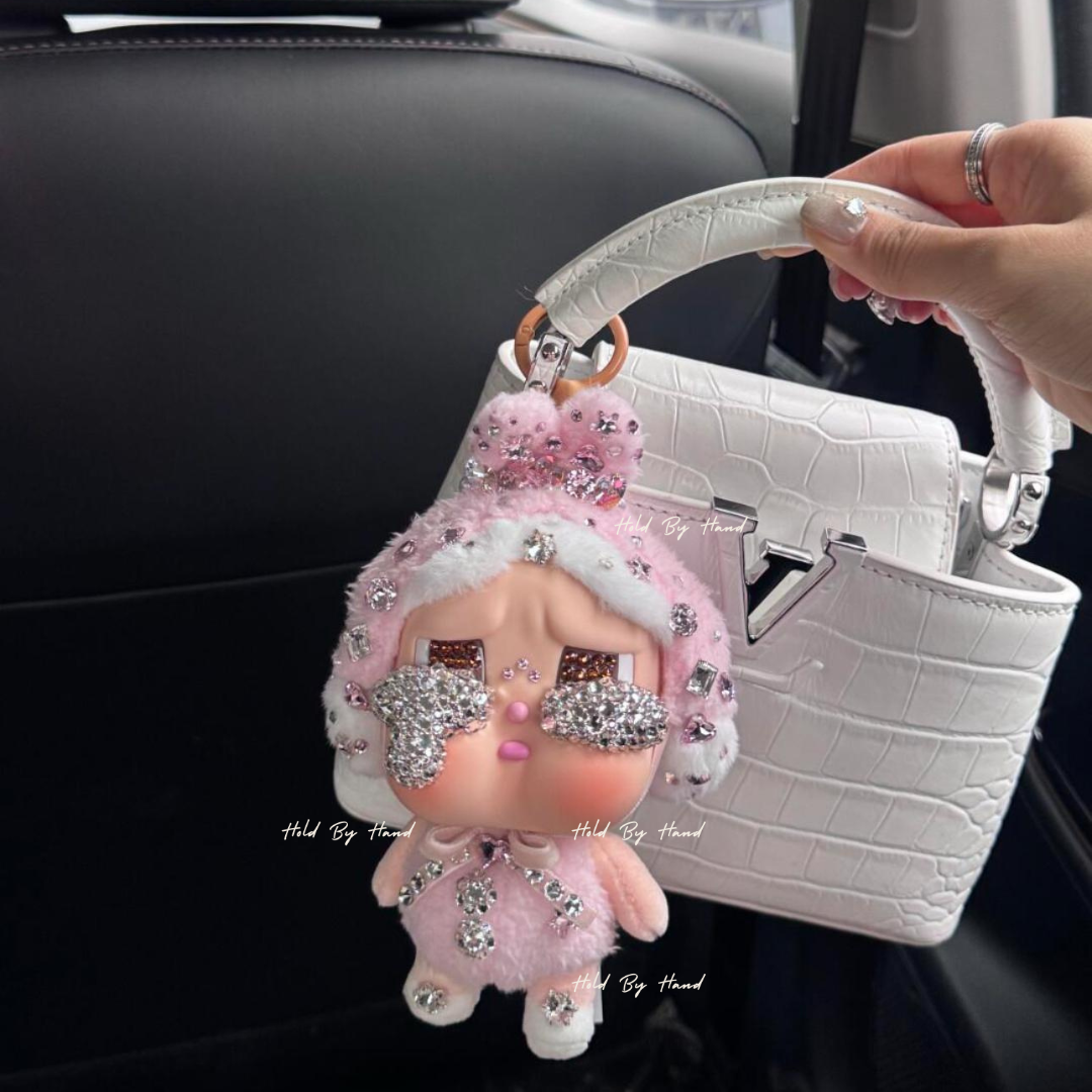 Authentic Pop Mart Crybaby Vinyl Plush Customized with Swarovski Crystals – Handmade Collectible