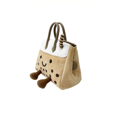 Classic Boba Milk Tea Fluff Zip Bag