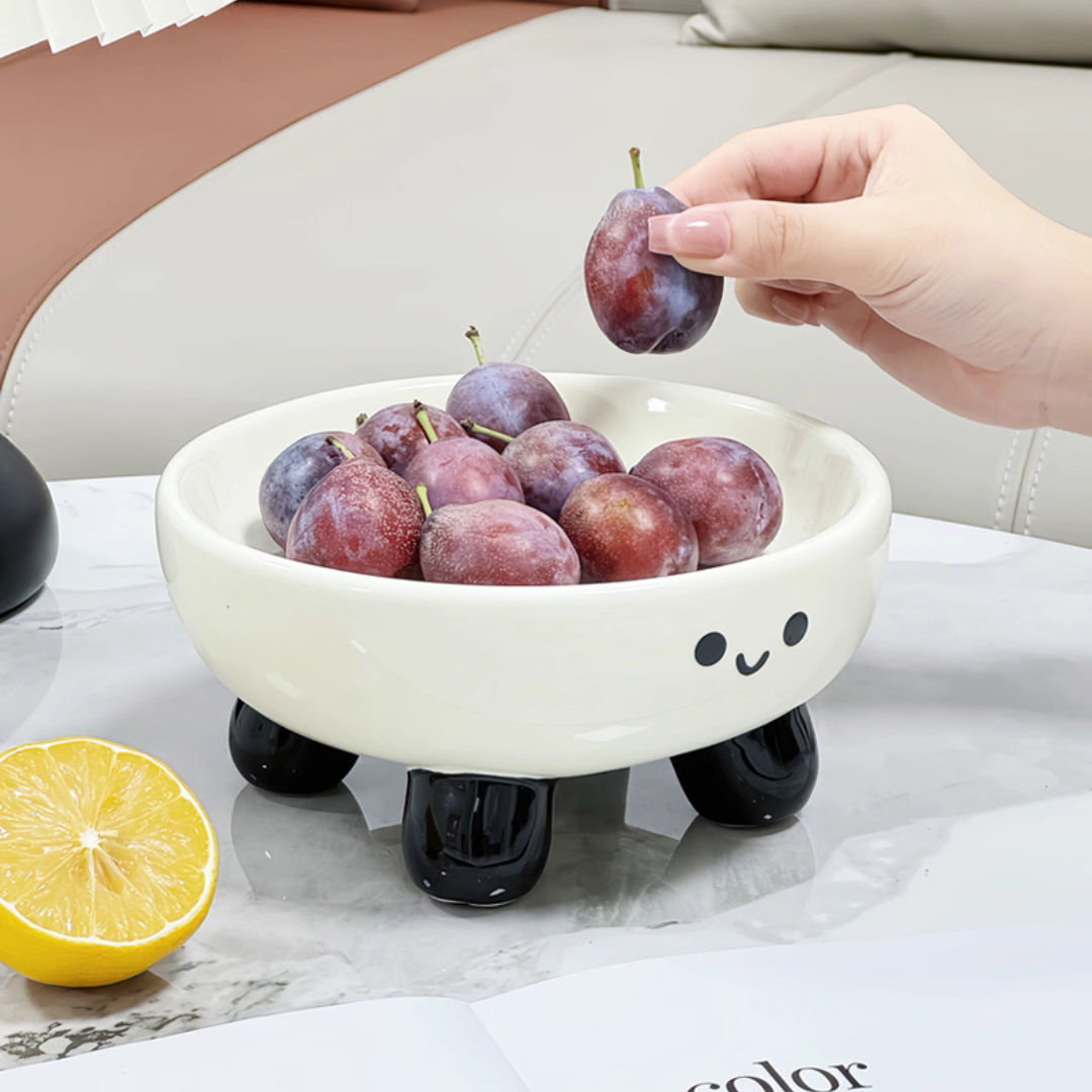 Smiley Three Legs Ceramic Fruit Bowl Collection
