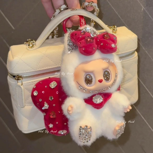 Authentic Pop Mart Labubu Have a Seat Cola Vinyl Plush Customized with Swarovski Crystals – Handmade Collectible