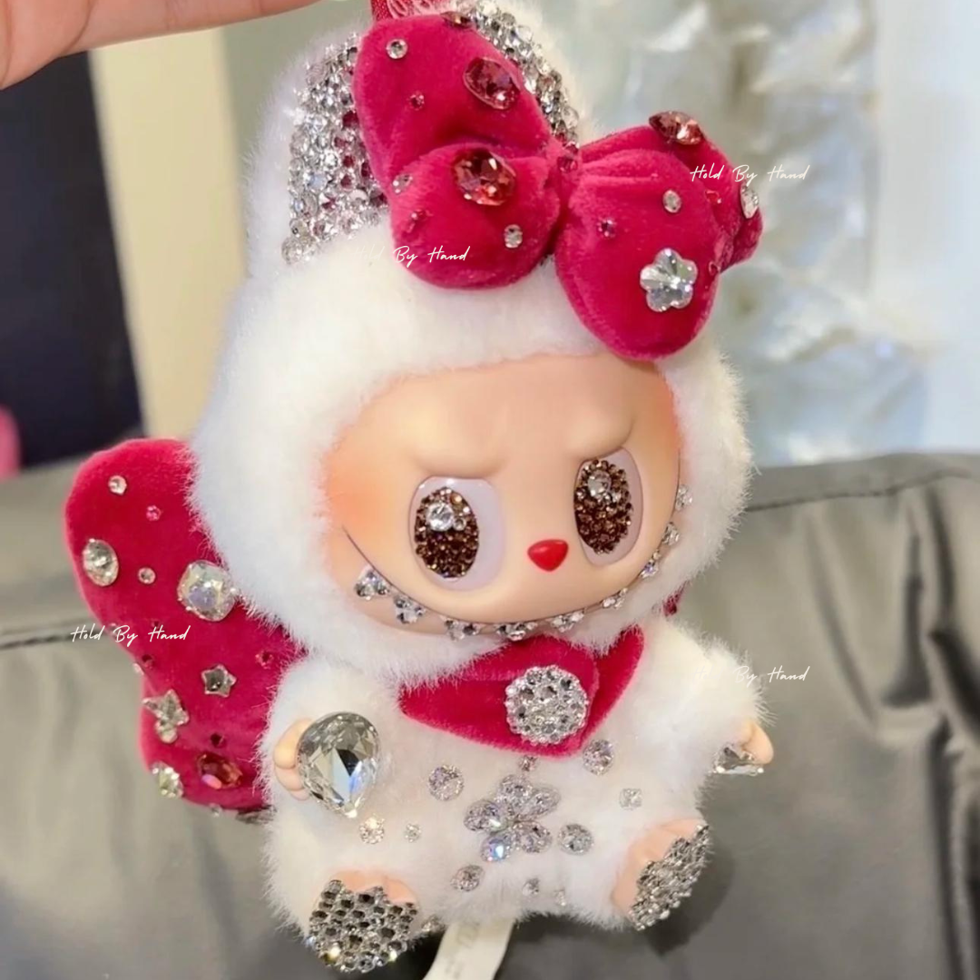 Authentic Pop Mart Labubu Have a Seat Cola Vinyl Plush Customized with Swarovski Crystals – Handmade Collectible