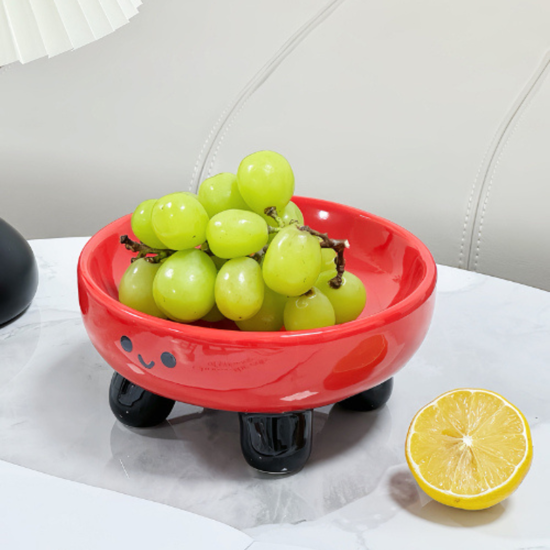 Smiley Three Legs Ceramic Fruit Bowl Collection