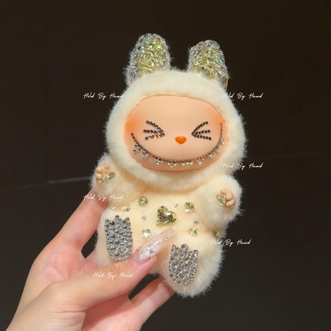 Authentic Pop Mart Labubu Have a Seat Sisi Vinyl Plush Customized with Swarovski Crystals – Handmade Collectible