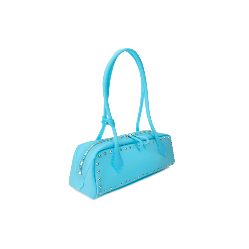 Aqua Blue Studded Shoulder Bag