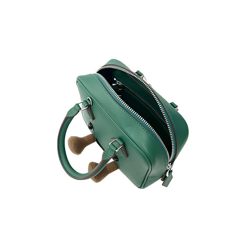 Emerald Green Square Zip Shoulder Bag