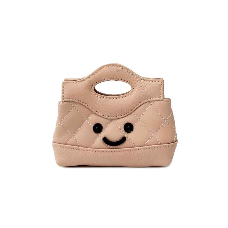 Petite Beige Quilted Handle Bag