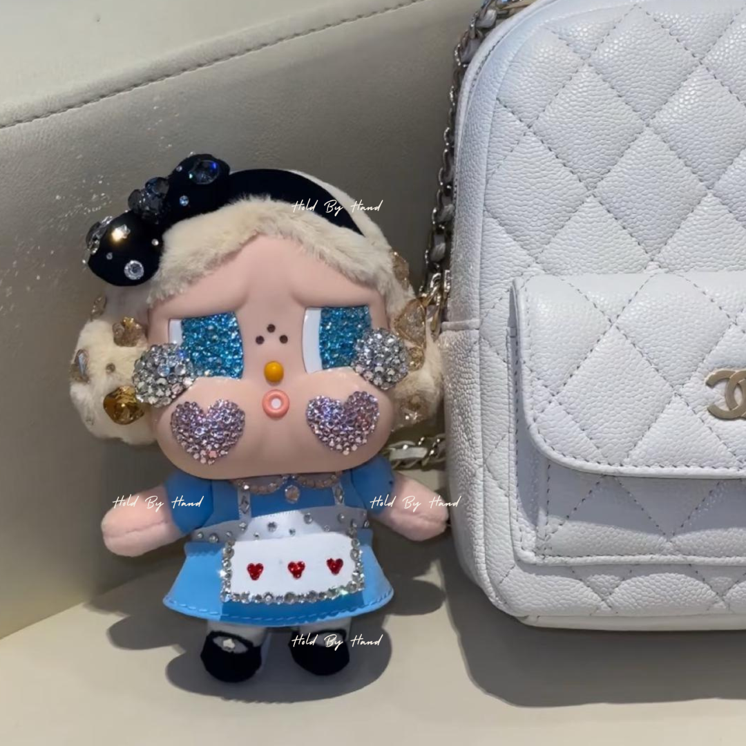 Authentic Pop Mart Crybaby Vinyl Plush Customized with Swarovski Crystals – Handmade Collectible