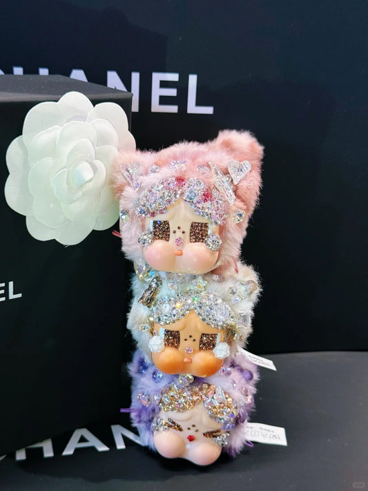 Authentic Pop Mart 3pcs Wild But Cutie Customized with Swarovski Crystals – Handmade Collectible