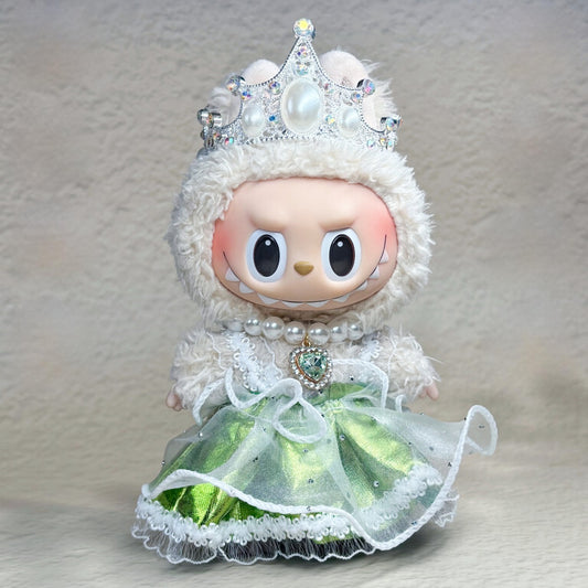 Labubu Royal Crown Princess Dress Handmade Costume Outfit