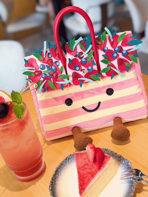 Classic Berry Stripe Fluff BK Bag