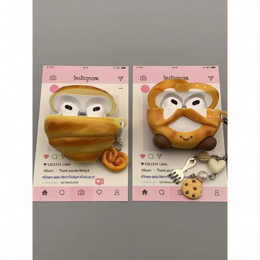 Croissant and Pretzel Airpod Case