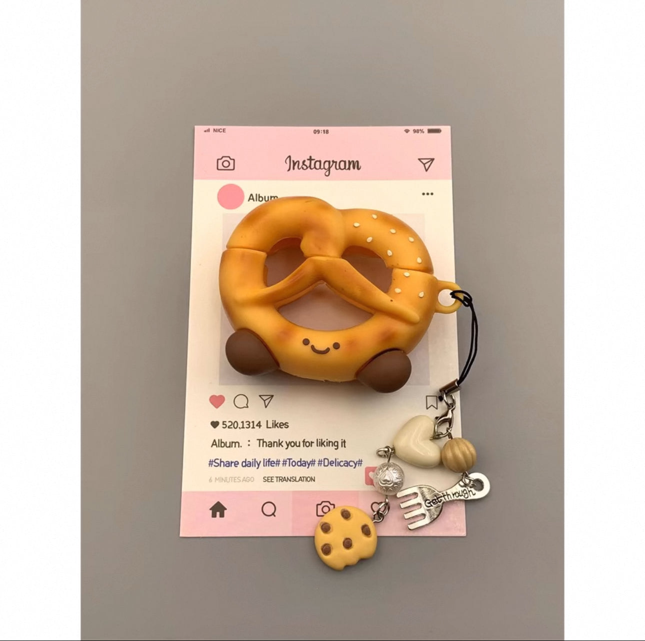 Croissant and Pretzel Airpod Case