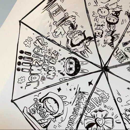 Labubu Sketch Parade – Transparent Character Umbrella