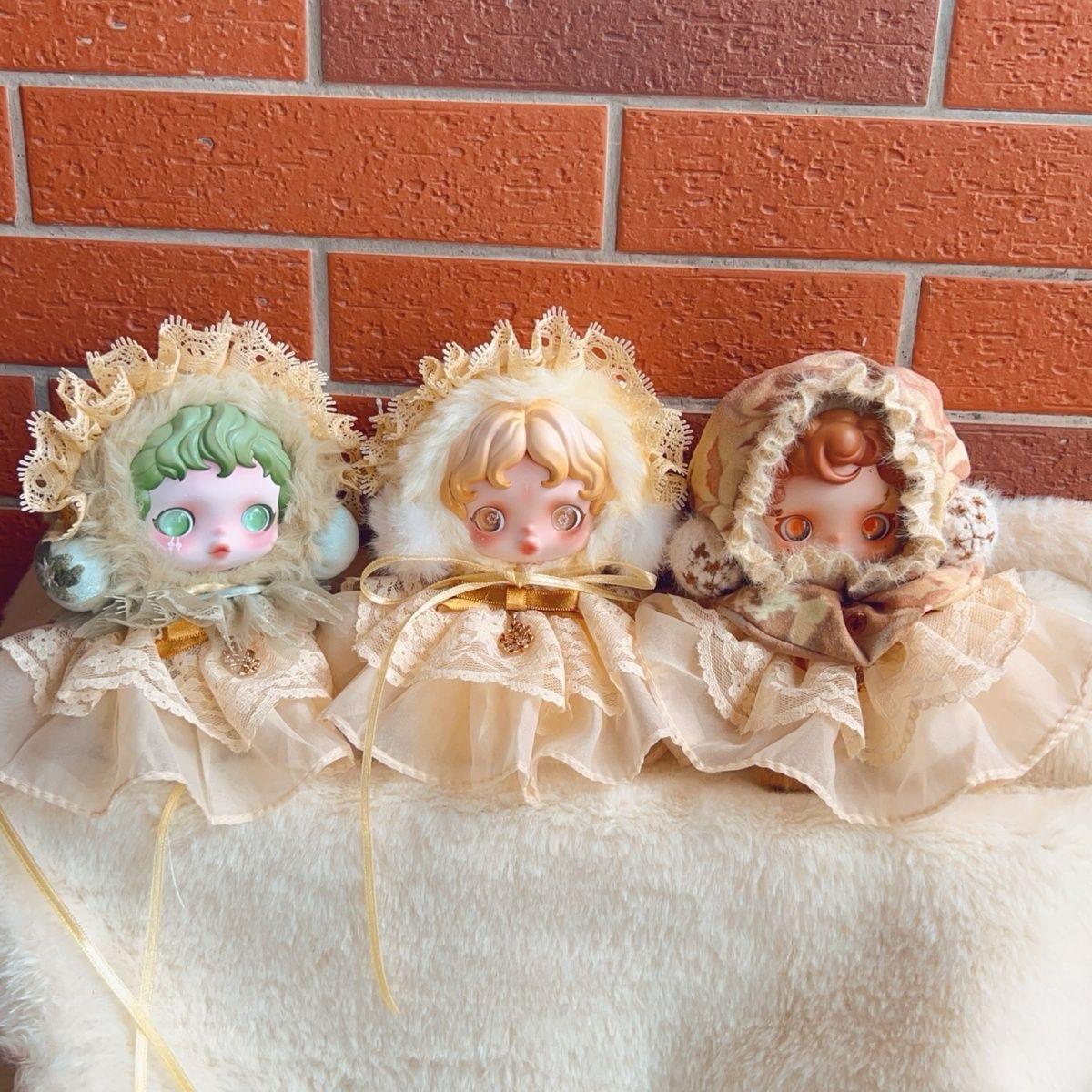 Skullpanda Victorian Dream Bloom – Handmade Lace Bonnet Dress | Fits Skullpanda Dolls (Pop Mart)