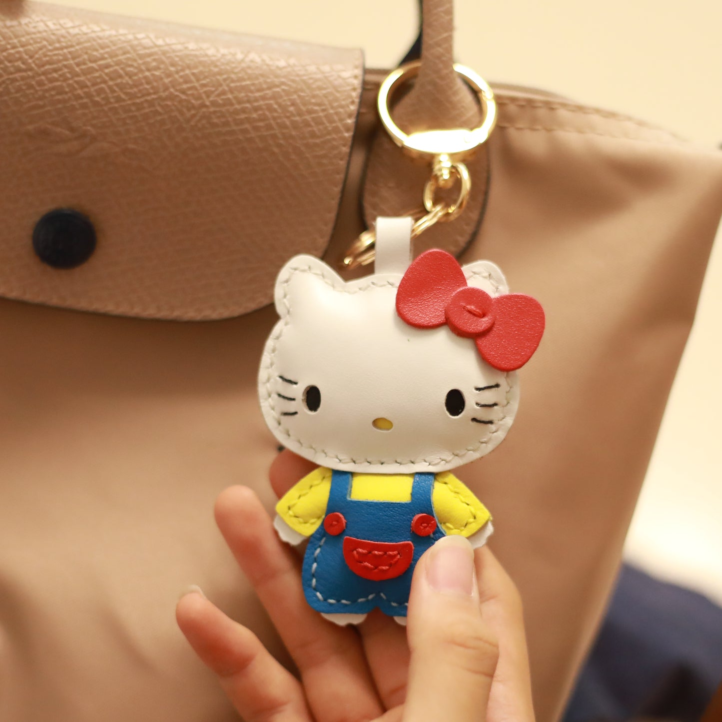 Cute Cat Handmade Leather Charm