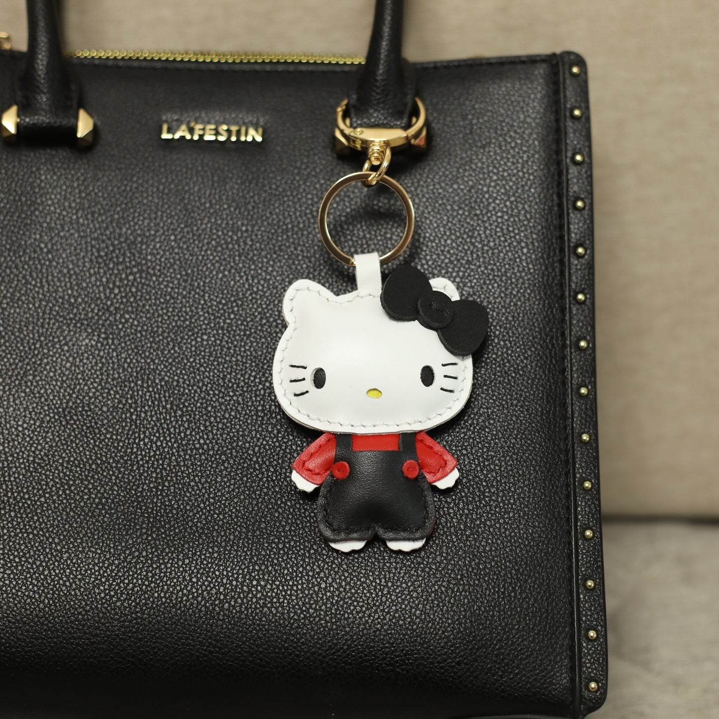 Cute Cat Handmade Leather Charm