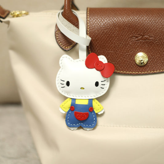 Cute Cat Handmade Leather Charm