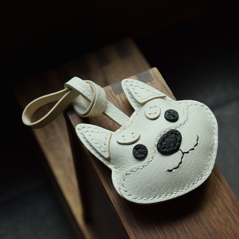 Shiba & Frenchie Handmade Leather Charm