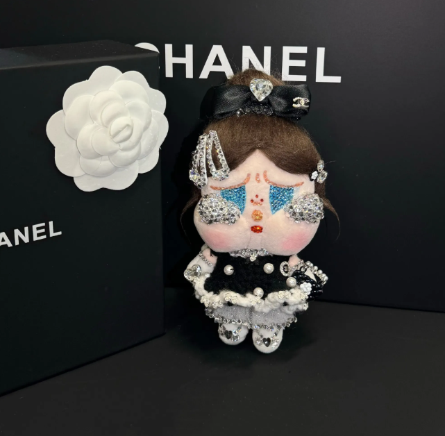 Authentic Pop Mart CRYBABY SHINY SHINY SERIES BLACK Customized with Swarovski Crystals – Handmade Collectible