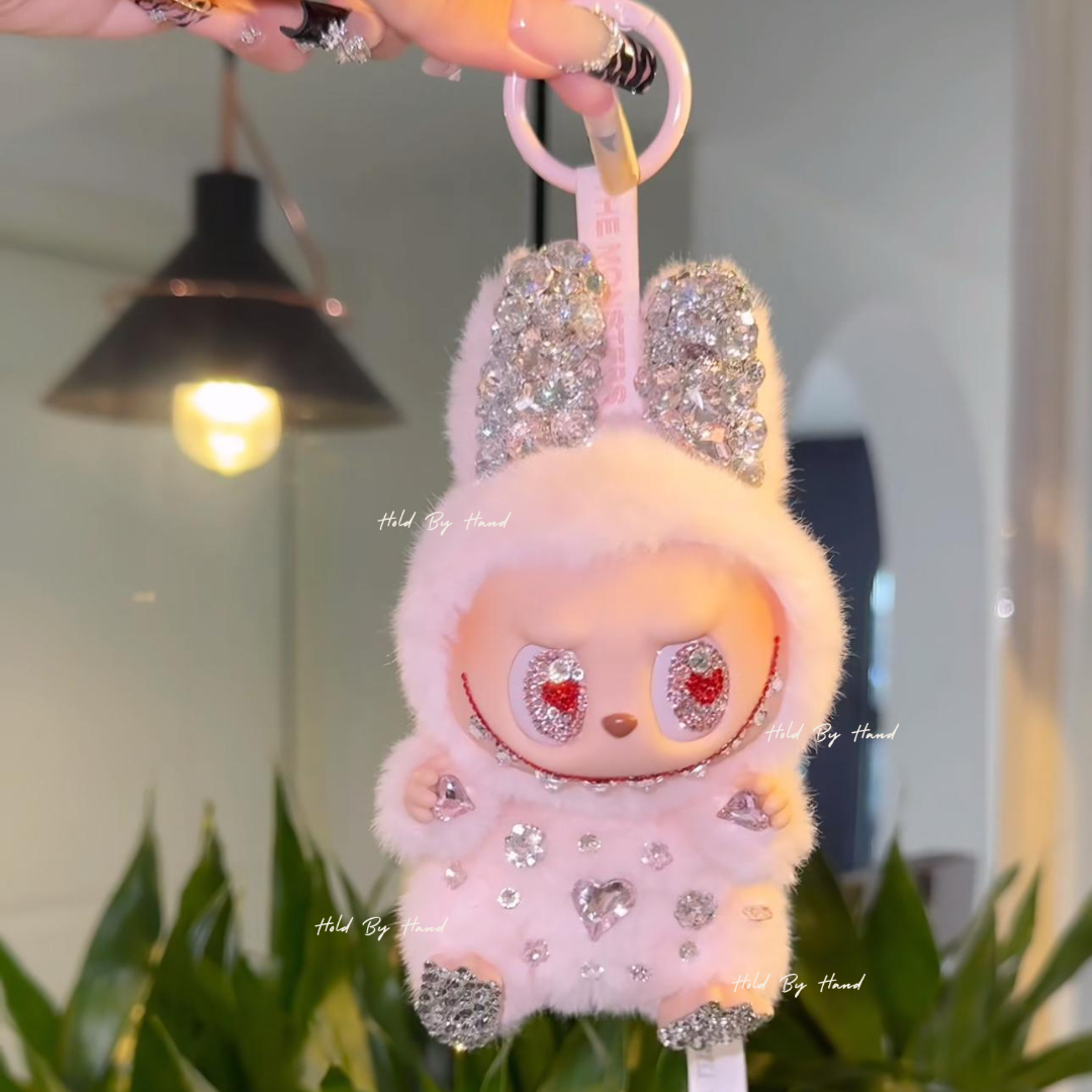 Authentic Pop Mart Labubu Have a Seat Dada Vinyl Plush Customized with Swarovski Crystals – Handmade Collectible