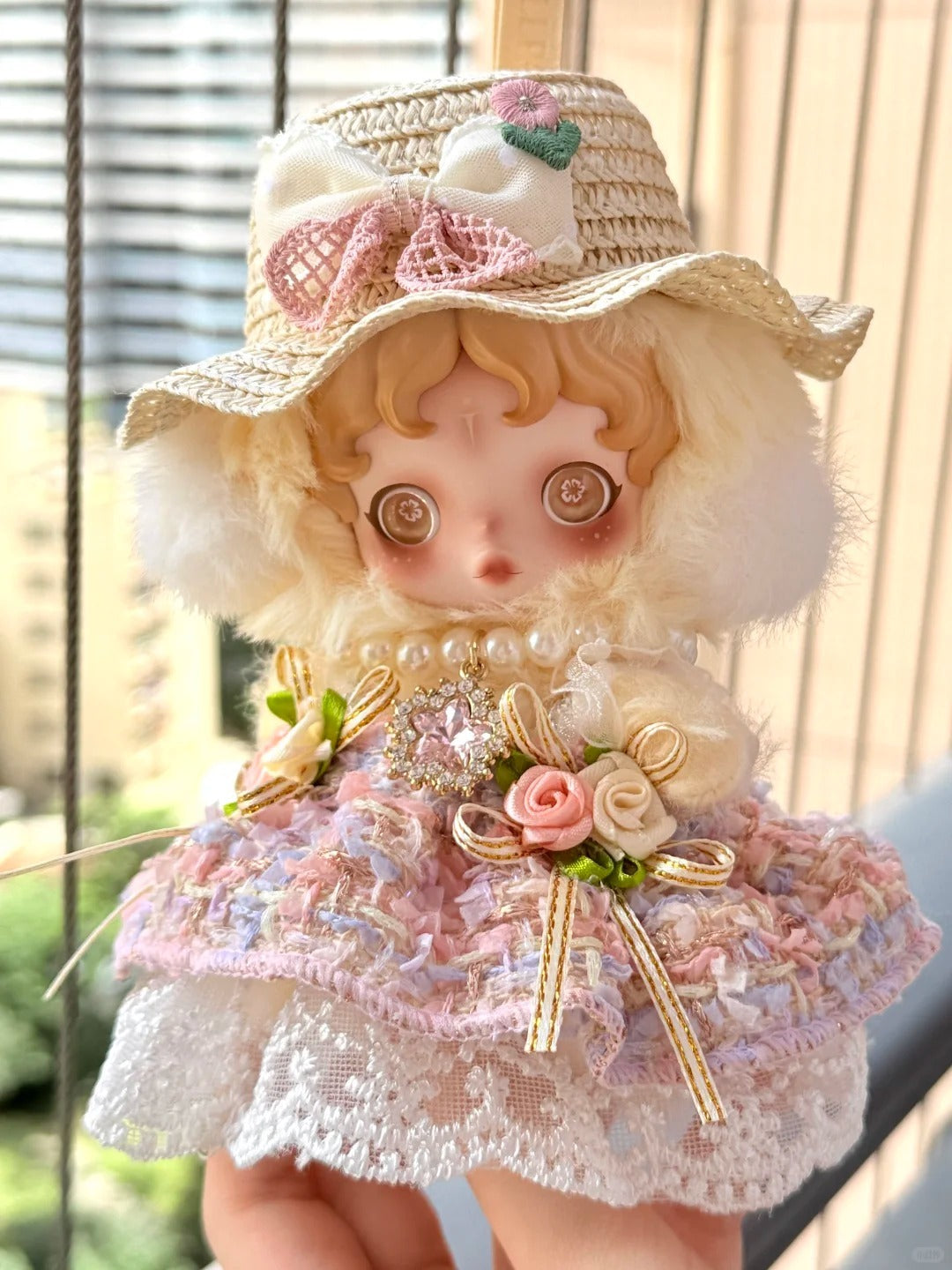 Skullpanda Garden Lace Princess – Handmade Spring Picnic Dress | Fits Skullpanda Plush V1 & V2