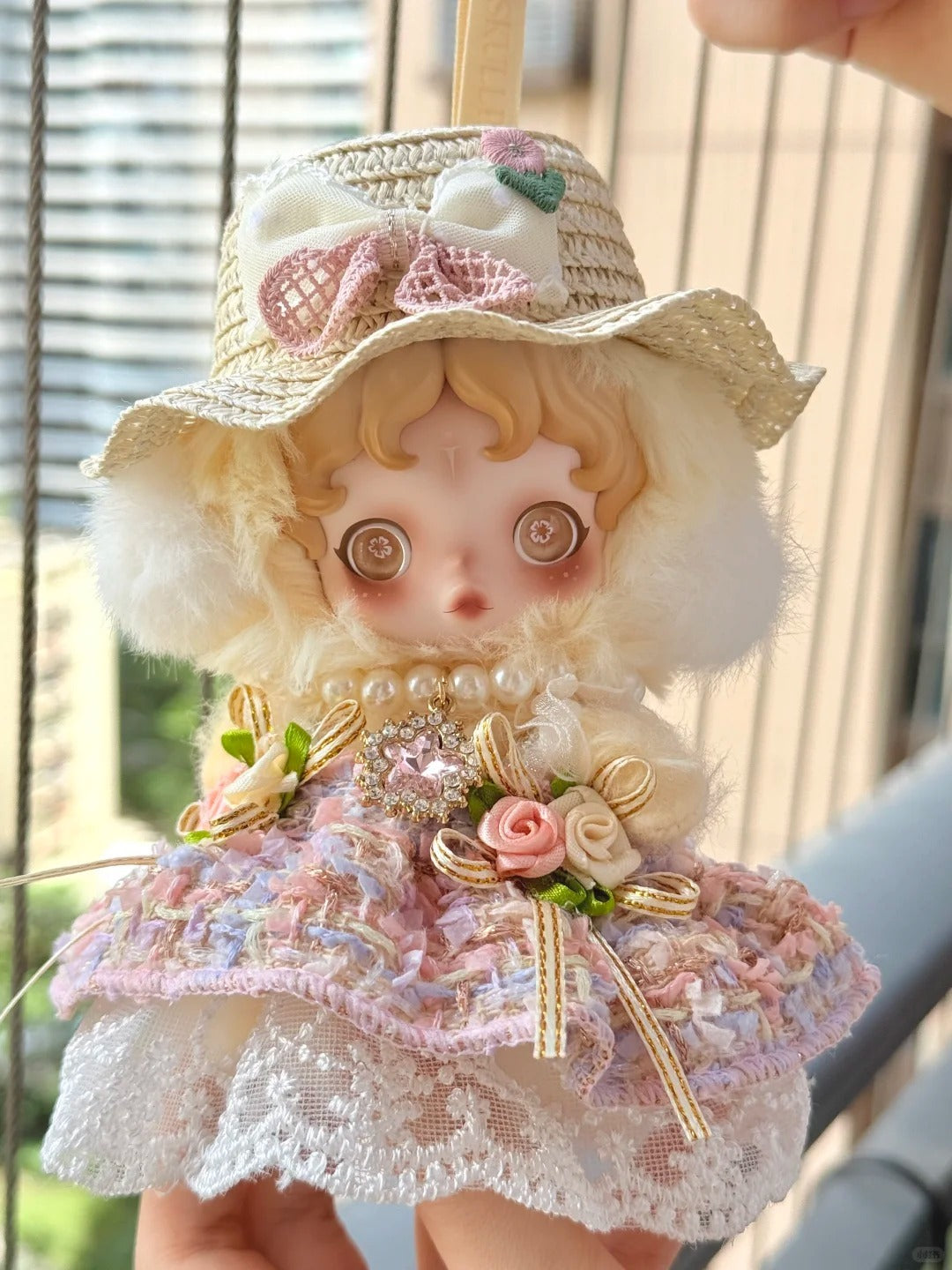 Skullpanda Garden Lace Princess – Handmade Spring Picnic Dress | Fits Skullpanda Plush V1 & V2