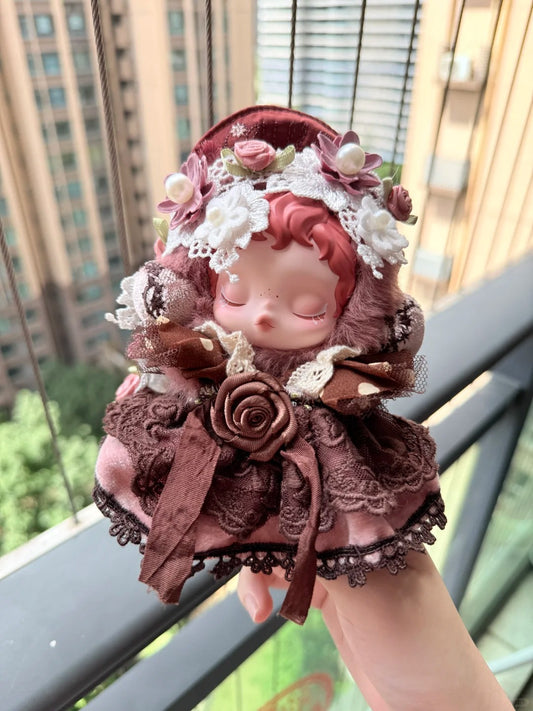 Skullpanda Rosewood Velvet Bloom – Handmade Vintage Tea Dress | Fits Skullpanda Plush V1 & V2