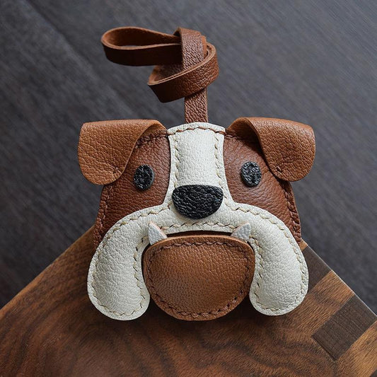 Brave Bulldog Handmade Leather Charm