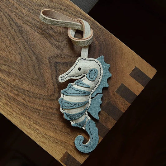 Ocean Whisper Seahorse Handmade Leather Charm