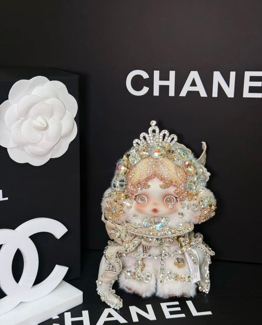 Authentic Pop Mart Skullpanda Crystal Tiara – Handmade Swarovski Crystal Plush Pendant