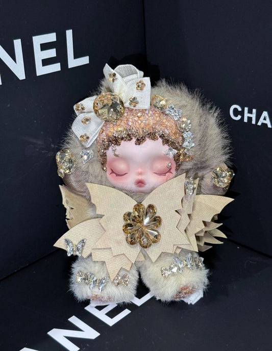 Skull Panda Luxe Aurora - Handmade Swarovski Crystal Plush Pendant